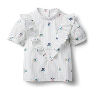 Janie and jack striped floral ruffle top 5 NWT